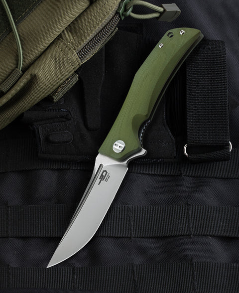 BESTECH SCIMITAR BG05B-1 Army Green G10 Handle 3.5" D2 Blade