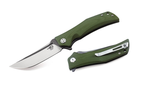 BESTECH SCIMITAR BG05B-2 Army Green G10 Handle 3.5" D2 Blade