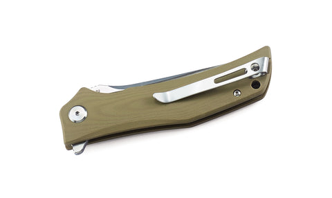 BESTECH SCIMITAR BG05C-1 Beige G10 Handle 3.5" D2 Blade