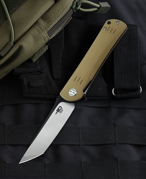 BESTECH KENDO BG06C-2 Beige G10 Handle 3.5" D2 Blade