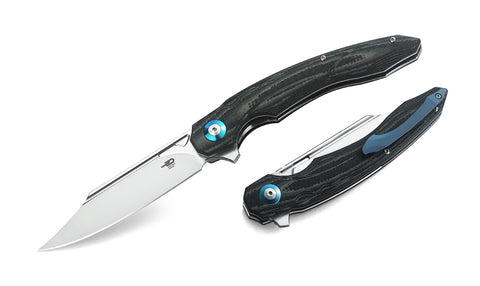 BESTECH FANGA BG18D Interlayer with Carbon Fiber and G10 Handle 4.25" D2 Blade