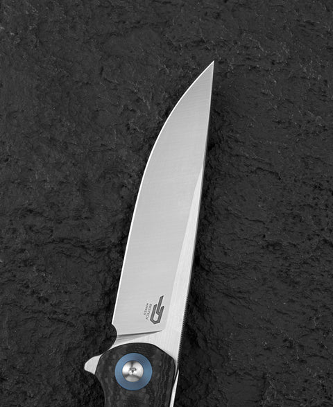 BESTECH ASCOT BG19A Interlayer with Carbon Fiber and G10 Handle 3.82" D2 Blade