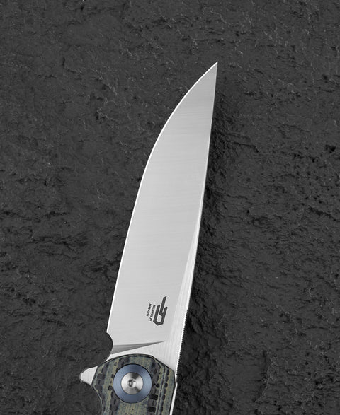 BESTECH ASCOT BG19B Interlayer with Carbon Fiber and G10 Handle 3.82" D2 Blade