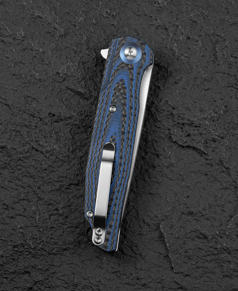 BESTECH ASCOT BG19C Interlayer with Carbon Fiber and G10 Handle 3.82" D2 Blade