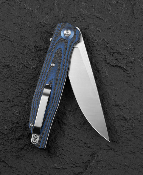 BESTECH ASCOT BG19C Interlayer with Carbon Fiber and G10 Handle 3.82" D2 Blade