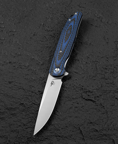 BESTECH ASCOT BG19C Interlayer with Carbon Fiber and G10 Handle 3.82" D2 Blade