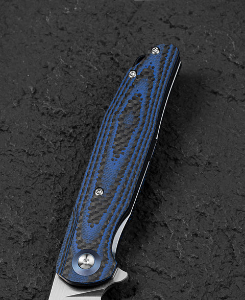 BESTECH ASCOT BG19C Interlayer with Carbon Fiber and G10 Handle 3.82" D2 Blade