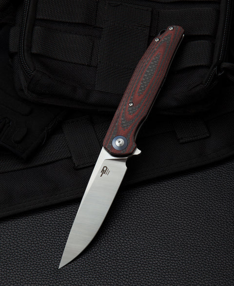 BESTECH ASCOT BG19F Interlayer with Carbon Fiber and G10 Handle 3.82" D2 Blade