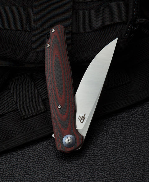 BESTECH ASCOT BG19F Interlayer with Carbon Fiber and G10 Handle 3.82" D2 Blade