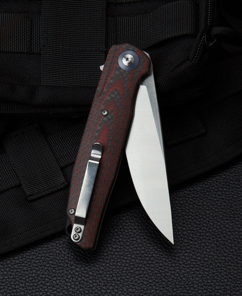 BESTECH ASCOT BG19F Interlayer with Carbon Fiber and G10 Handle 3.82" D2 Blade