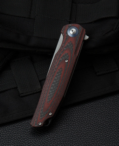 BESTECH ASCOT BG19F Interlayer with Carbon Fiber and G10 Handle 3.82" D2 Blade