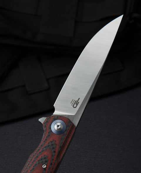 BESTECH ASCOT BG19F Interlayer with Carbon Fiber and G10 Handle 3.82" D2 Blade