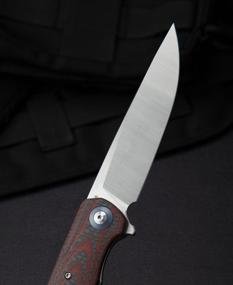 BESTECH ASCOT BG19F Interlayer with Carbon Fiber and G10 Handle 3.82" D2 Blade