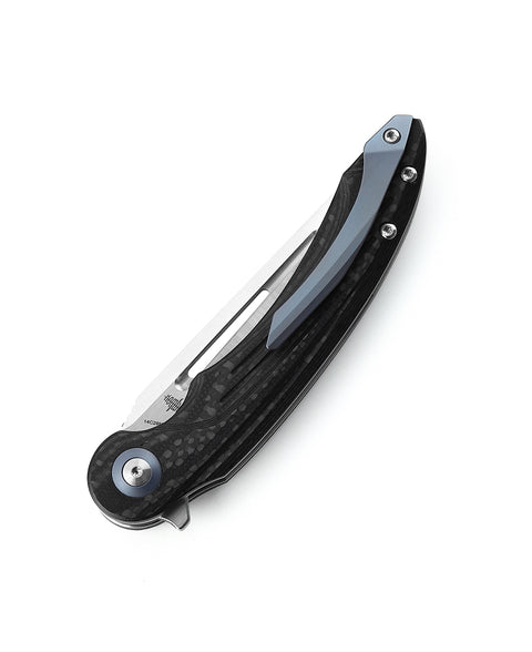 BESTECH IRIDA BG25D Interlayer with Carbon Fiber and G10 Handle 3.82" 14C28N Blade