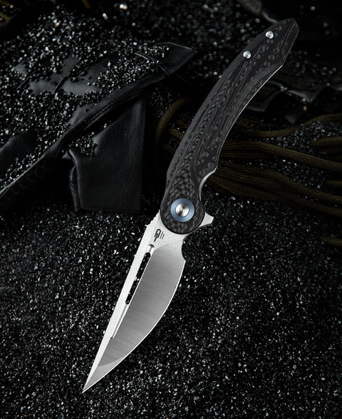 BESTECH IRIDA BG25D Interlayer with Carbon Fiber and G10 Handle 3.82" 14C28N Blade