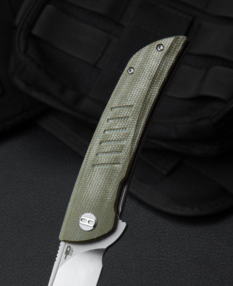 BESTECH  SWIFT  BG30A-1: Green Micarta Handle 3.54" D2 Blade