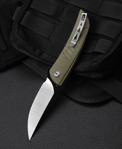 BESTECH SWIFT BG30A-2: Green Micarta Handle 3.54" D2 Blade