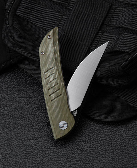 BESTECH SWIFT BG30A-2: Green Micarta Handle 3.54" D2 Blade