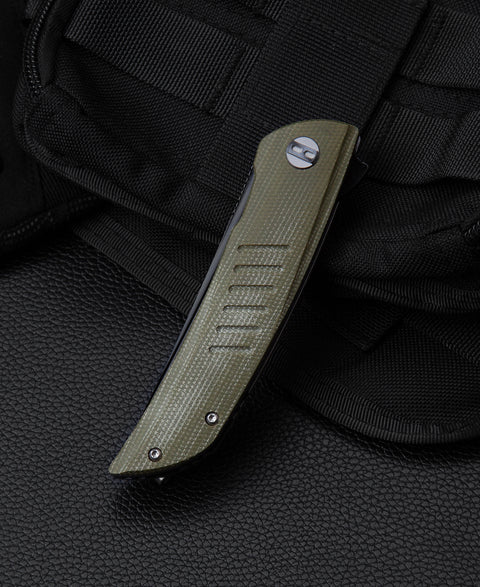 BESTECH SWIFT BG30A-2: Green Micarta Handle 3.54" D2 Blade