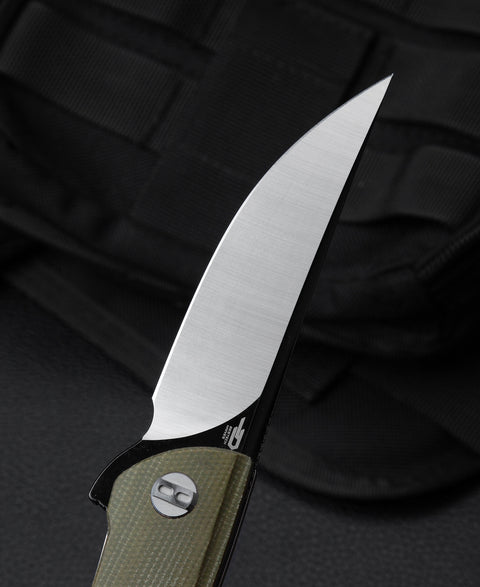 BESTECH SWIFT BG30A-2: Green Micarta Handle 3.54" D2 Blade
