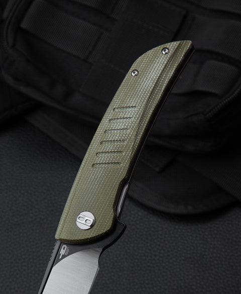 BESTECH SWIFT BG30A-2: Green Micarta Handle 3.54" D2 Blade