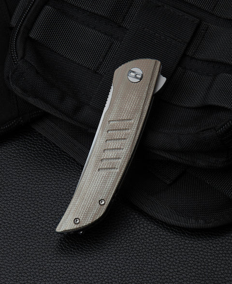 BESTECH SWIFT BG30C-1: Beige Micarta Handle 3.54" D2 Blade