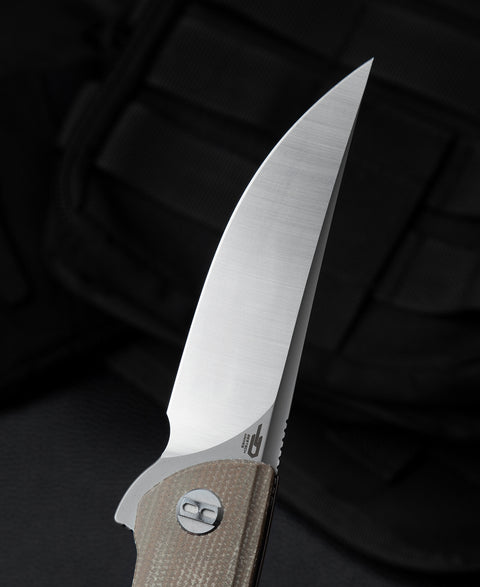 BESTECH SWIFT BG30C-1: Beige Micarta Handle 3.54" D2 Blade