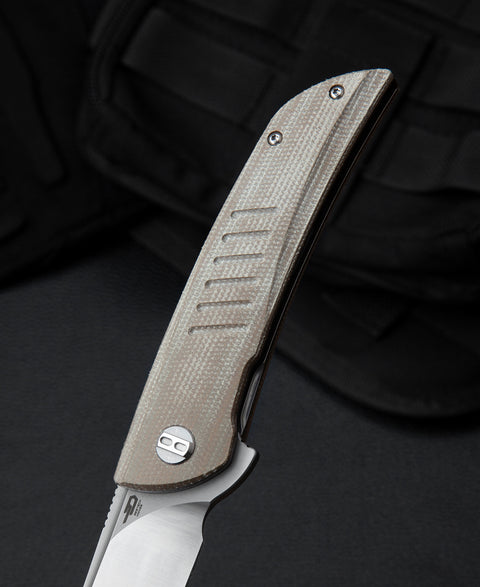 BESTECH SWIFT BG30C-1: Beige Micarta Handle 3.54" D2 Blade