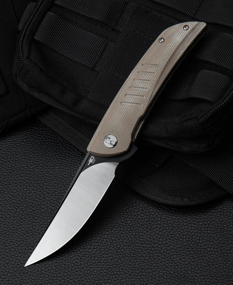 BESTECH SWIFT BG30C-2: Beige Micarta Handle 3.54" D2 Blade