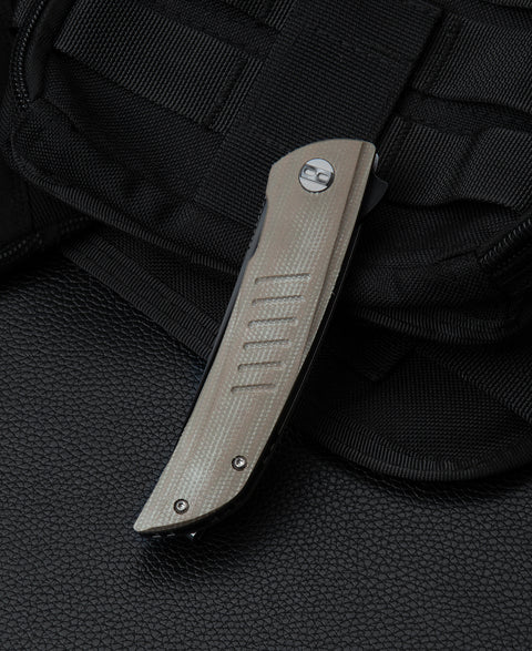 BESTECH SWIFT BG30C-2: Beige Micarta Handle 3.54" D2 Blade