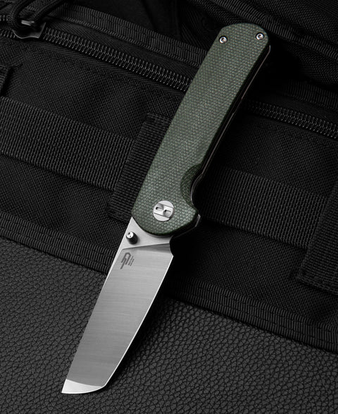 BESTECH SLEDGEHAMMER Green Micarta Handle: 3" D2 Blade BG31B-1