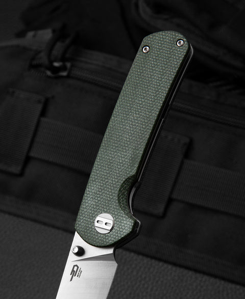 BESTECH SLEDGEHAMMER Green Micarta Handle: 3" D2 Blade BG31B-1