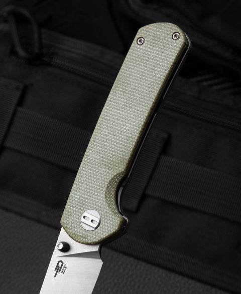 BESTECH SLEDGEHAMMER Beige Micarta Handle: 3" D2 Blade BG31D