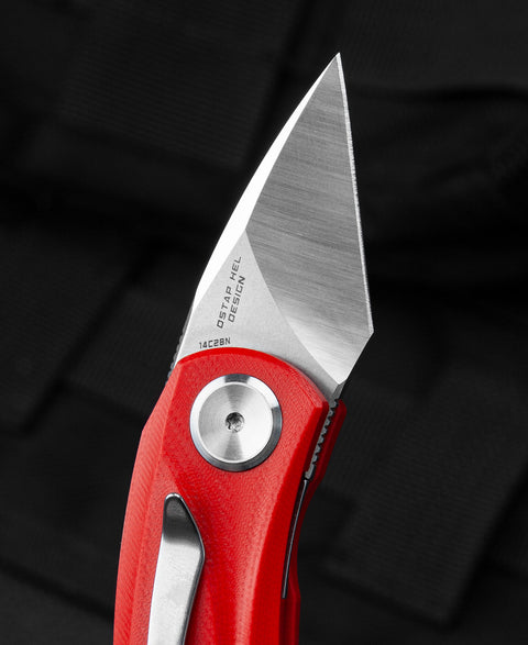 BESTECH TULIP Red G10 Handle: 1.34" 14C28N Blade BG38B