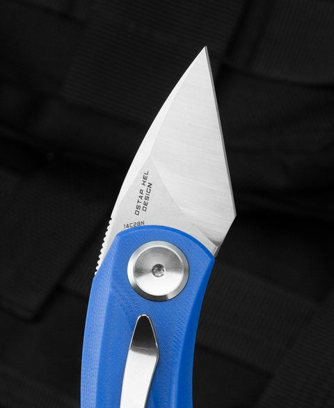 BESTECH TULIP Blue G10 Handle: 1.34" 14C28N Blade BG38D
