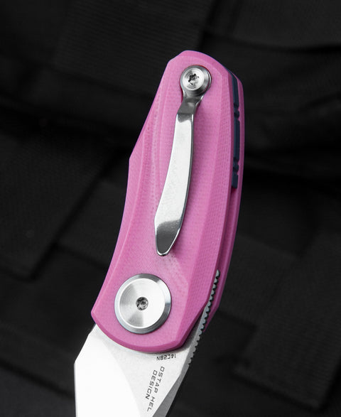 BESTECH TULIP Pink G10 Handle: 1.34" 14C28N Blade BG38E