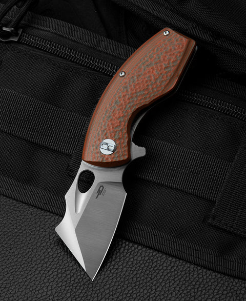 BESTECH LIZARD Green+Orange G10 Handle: 2.4" D2 Blade BG39B