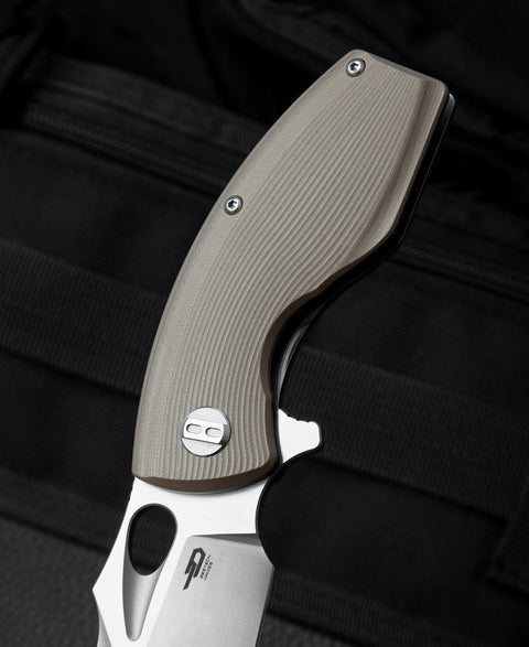 BESTECH LIZARD Beige G10 Handle: 2.4" D2 Blade BG39C