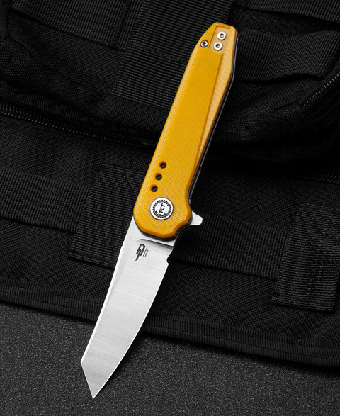 BESTECH SYNTAX Yellow G10 Handle: 2.84" 14C28N Blade BG40B