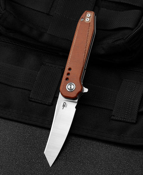 BESTECH SYNTAX Natural micarta Handle: 2.84" 14C28N Blade BG40E