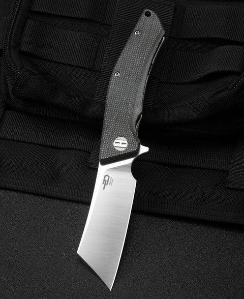 BESTECH CUBIS Micarta Handle: 3.15" D2 Blade BG42A