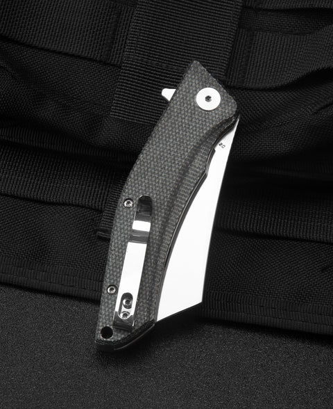 BESTECH CUBIS Micarta Handle: 3.15" D2 Blade BG42A