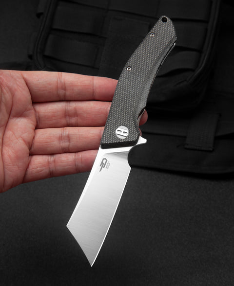 BESTECH CUBIS Micarta Handle: 3.15" D2 Blade BG42A