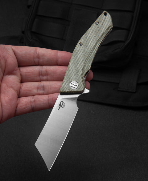 BESTECH CUBIS Micarta Handle: 3.15" D2 Blade BG42B
