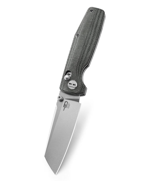 BESTECH SLASHER Micarta Handle: 3.07" D2 Blade BG43B-1