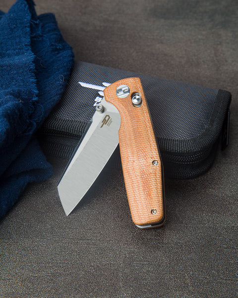 BESTECH SLASHER Micarta Handle: 3.07" D2 Blade BG43D