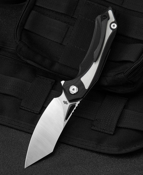 BESTECH KASTA Black and white G10 Handle: 3.47" 154CM Blade BG45A