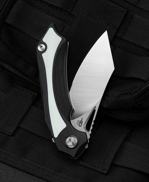 BESTECH KASTA Black and white G10 Handle: 3.47" 154CM Blade BG45A