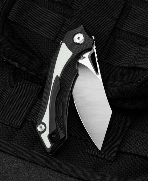 BESTECH KASTA Black and white G10 Handle: 3.47" 154CM Blade BG45A