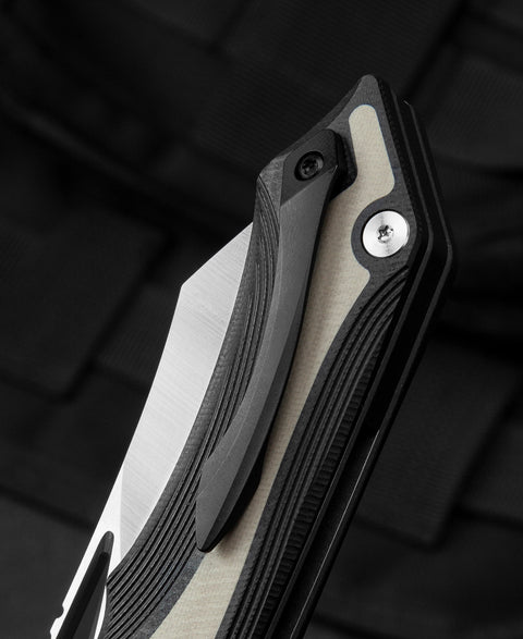 BESTECH KASTA Black and beigeG10  Handle: 3.47" 154CM Blade BG45B